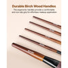 VEVOR 9-Piece Makeup Brush Set for Foundation Blending Eyeshadow, Professional Makeup Brush Kit with Soft Natural Wool & Vegan Synthetic Bristles, Ergonomic Wood Handle, Travel-Friendly Storage Bag