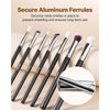 VEVOR 15-Piece Makeup Brush Set for Foundation Blending Eyeshadow, Professional Vegan Brushes with Soft Synthetic Bristles, Ergonomic Wood Handle & Aluminum Ferrule, Portable and Travel-Friendly