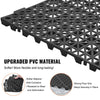 VEVOR Interlocking Tile 50PCS Black, Drainage Tiles 12" x 12" Splicing, Soft PVC Interlocking Drainage Floor Tiles, Non-Slip Drainage Holes for Restroom, Bathroom, Kitchen, Pool, Wet Areas
