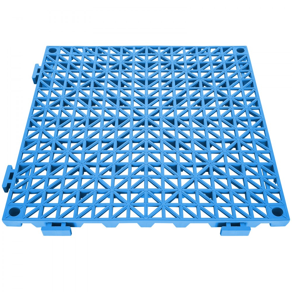 VEVOR Interlocking Tile 50PCS Blue, Drainage Tiles 12" x 12" Splicing, Soft PVC Interlocking Drainage Floor Tiles, Non-Slip Drainage Holes for Restroom, Bathroom, Kitchen, Pool, Wet Areas