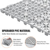 VEVOR Interlocking Tile 55PCS Grey, Drainage Tiles 12" x 12"x 0.6 Splicing, Soft PVC Interlocking Floor Tiles, Non-Slip Drainage Holes for Restroom, Bathroom, Kitchen, Pool, Wet Area
