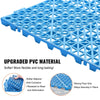 VEVOR Interlocking Tile 55PCS Blue, Drainage Tiles 12" x 12" Splicing, Soft PVC Interlocking Drainage Floor Tiles, Non-Slip Drainage Holes for Restroom, Bathroom, Kitchen, Pool, Wet Areas, Blue