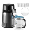 VEVOR Water Distiller, 4L 1.1 Gallon Pure Water Purifier Filter For Home Table Countertop, 750W Distilled Maker with Glass Pot, Stainless Steel Interior Drinking Machine to Make Clean Waters, Grey