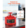 VEVOR Safety Gas Can, 2.5 Gallon Type II Red Safety Can for Gasoline with Stainless Steel Flame Arrester, Self-Closing Lid & Flexible Metal Spout, Carbon Steel Flammable Storage with Ergonomic Handle