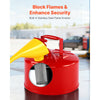 VEVOR Safety Gas Can, 2.5 Gallon Type I Red Safety Can for Gasoline with Stainless Steel Flame Arrester, Self-Closing Lid, and PE Funnel, Carbon Steel Flammable Storage Container with Ergonomic Handle
