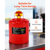 VEVOR Safety Gas Can, 5 Gallon Type I Red Safety Can for Gasoline with Stainless Steel Flame Arrester, Self-Closing Lid, and PE Funnel, Carbon Steel Flammable Storage Container with Ergonomic Handle