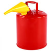 VEVOR Safety Gas Can, 5 Gallon Type I Red Safety Can for Gasoline with Stainless Steel Flame Arrester, Self-Closing Lid, and PE Funnel, Carbon Steel Flammable Storage Container with Ergonomic Handle