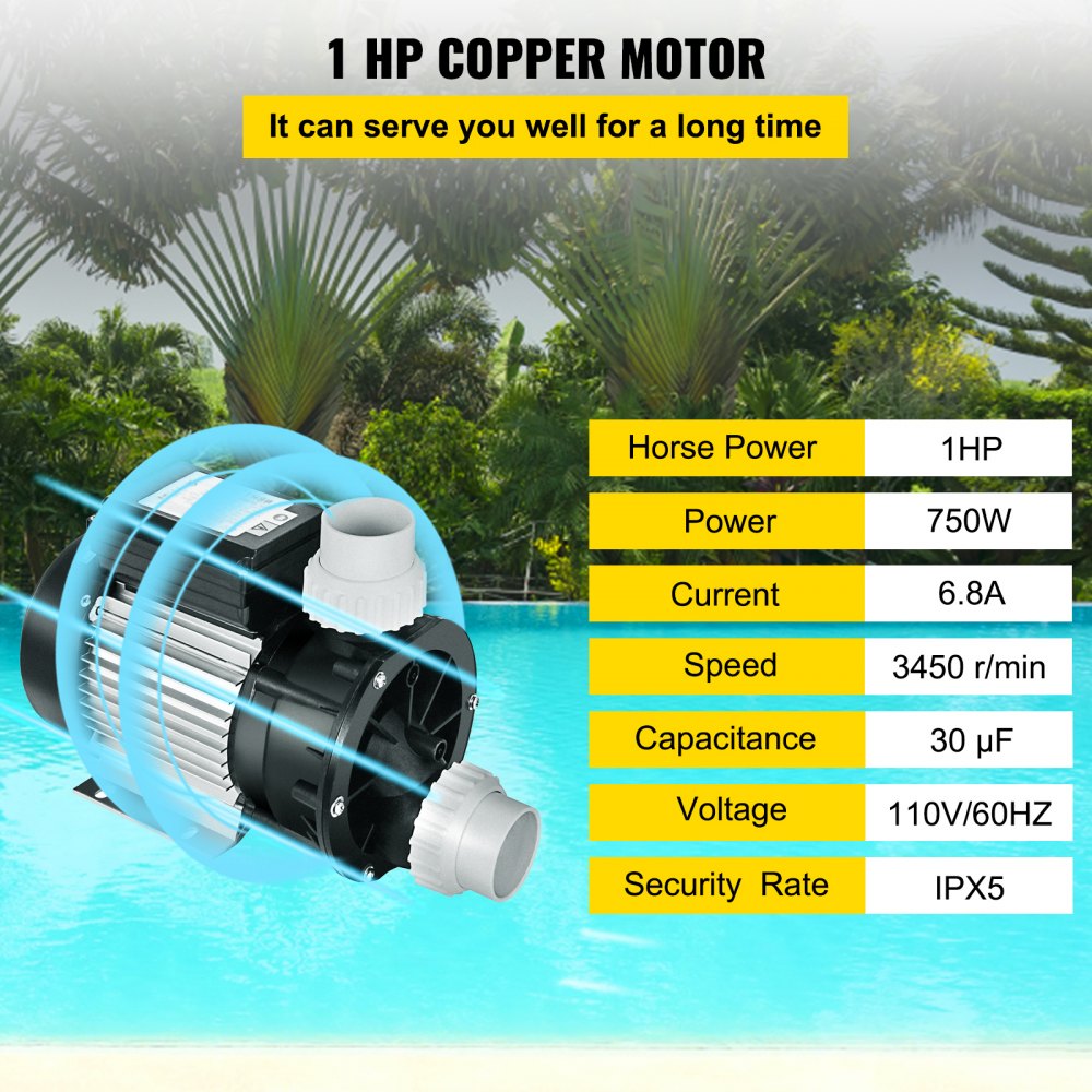 VEVOR 750W 1HP Water Pump for Swimming Pools