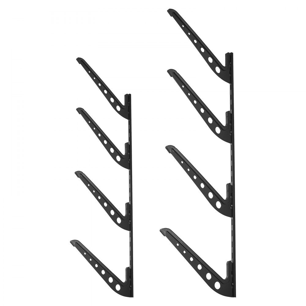 VEVOR Surfboard Wall Mount, 4 Tiers Horizontal Surfboard Rack for Storage and Display, Adjustable Height Metal Board Stand Organizer, Surf Board Holder for Snowboards, Kiteboards, Shortboard, Skis