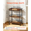 VEVOR Bar Cart, 3 Tiers Home Kitchen Serving Carts, Industrial Rolling Utility Station on Wheel, Mobile Drink Beverage Shelf with Wine Rack & Glass Holder, 26.77x14.17x32.68 in, Rustic Brown and Black