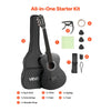 VEVOR Classical Guitar, 38 Inch, Wood Classical Guitar Starter Kit for Beginners, with Nylon Strings, Gig Bag, Strap, Tuner, Extra Strings, Picks, Capo, Basswood, for Teenagers Adults Students, Black