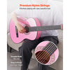 VEVOR Classical Guitar, 38 Inch, Wood Classical Guitar Starter Kit for Beginners, with Nylon Strings, Gig Bag, Strap, Tuner, Extra Strings, Picks, Capo, Basswood, for Teenagers Adults Students, Pink