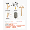 VEVOR 1" x 11" Well Pressure Tank Tee Kit, with 40/60PSI Switch, 7-Pieces Pure Brass Pressure Tank Installation Kit for Water Well, Fit Most Tanks with Diameters up to 16 Inches