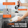 VEVOR Commercial Faucet with Pre-Rinse Sprayer, 26" Height, 8" Center, 12" Swing Spout, Deck Mount Kitchen Sink Faucet, Brass Constructed Device with Pull Down Spray, for 1/2/3 Compartment Sink