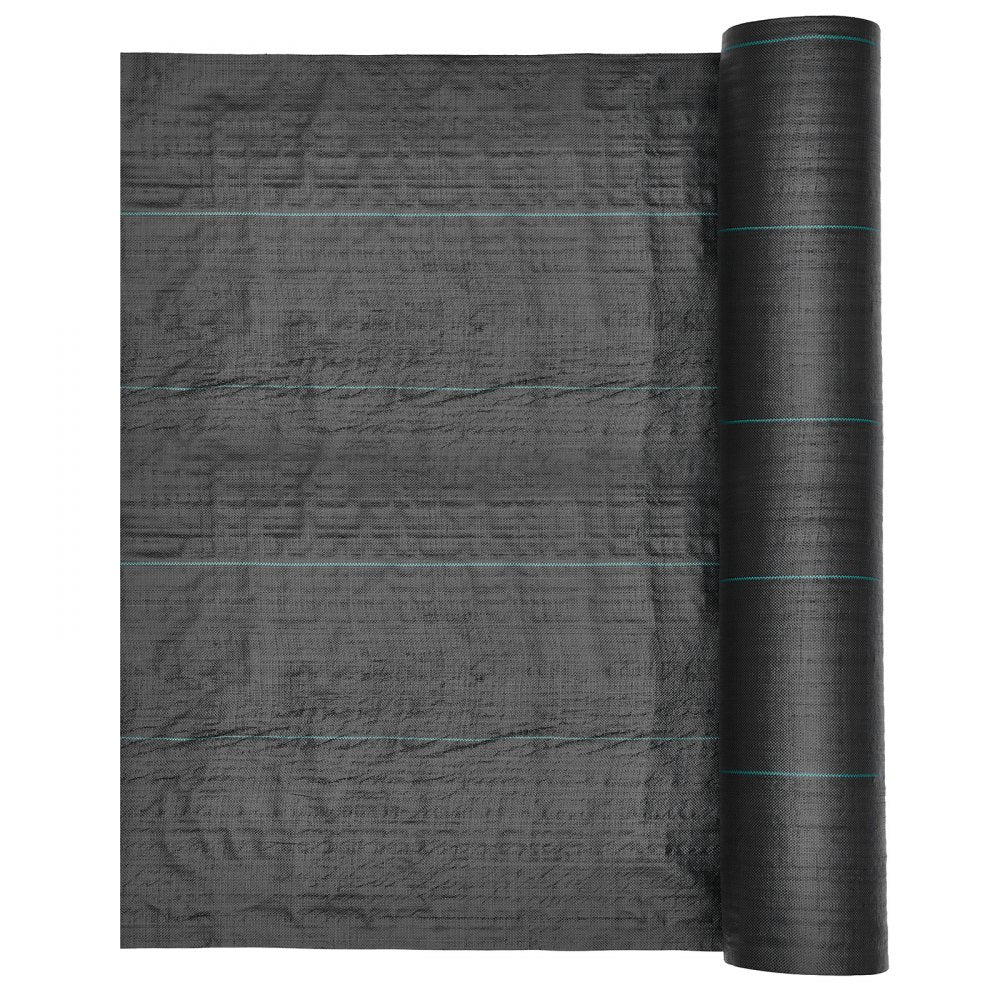 VEVOR Weed Barrier Fabric Heavy Duty, 13x115FT 3.5oz Landscape Fabric, Woven Weed Blocker Fabrics, Garden Fabrics Weeds Barrier, Weeds Control Ground Cover, Geotextile Webbing, Gardening Mat, Black