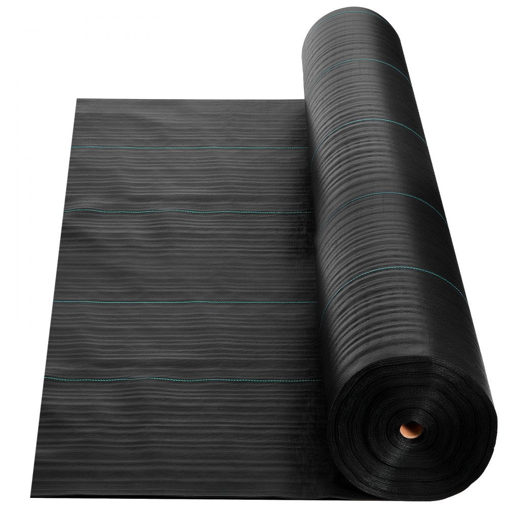 VEVOR Weed Barrier Fabric Heavy Duty, 13x115FT 3.5oz Landscape Fabric, Woven Weed Blocker Fabrics, Garden Fabrics Weeds Barrier, Weeds Control Ground Cover, Geotextile Webbing, Gardening Mat, Black