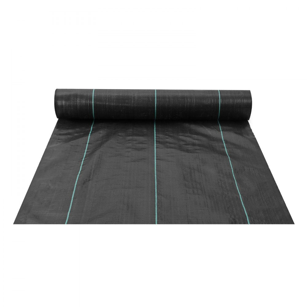 VEVOR Weed Barrier Landscape Fabric, 3.28*164FT Heavy Duty Garden Weed Fabric, Woven PP Weed Control Fabric, Driveway Fabric, Geotextile Fabric for Landscaping, Ground Cover, Weed Blocker Weed Mat, Black