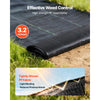 VEVOR Weed Barrier Fabric Heavy Duty, 2 Packs 3x50FT 3.2oz Weed Blocker Fabric, Woven Landscape Fabrics, Garden Fabrics Weeds Barrier, Weeds Control Ground Cover, Geotextile Webbing, Black