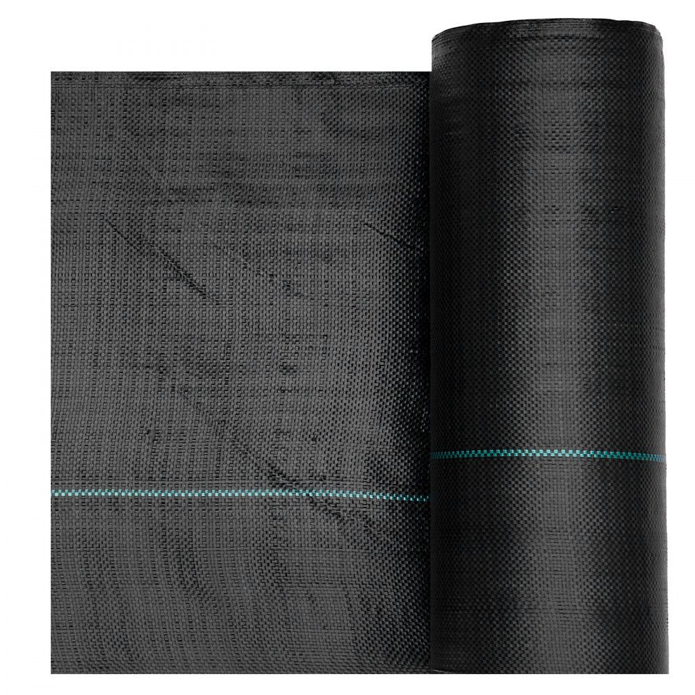 VEVOR Weed Barrier Fabric Heavy Duty, 2 Packs 3x50FT 3.2oz Weed Blocker Fabric, Woven Landscape Fabrics, Garden Fabrics Weeds Barrier, Weeds Control Ground Cover, Geotextile Webbing, Black