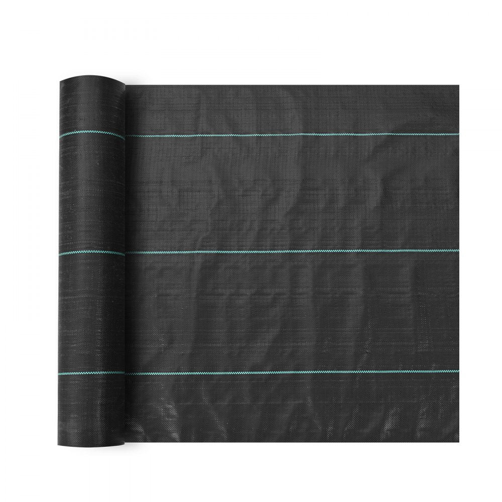 VEVOR Weed Barrier Landscape Fabric, 6.5*330FT Heavy Duty Garden Weed Fabric, Woven PP Weed Control Fabric, Driveway Fabric, Geotextile Fabric for Landscaping, Ground Cover, Weed Blocker Weed Mat, Black