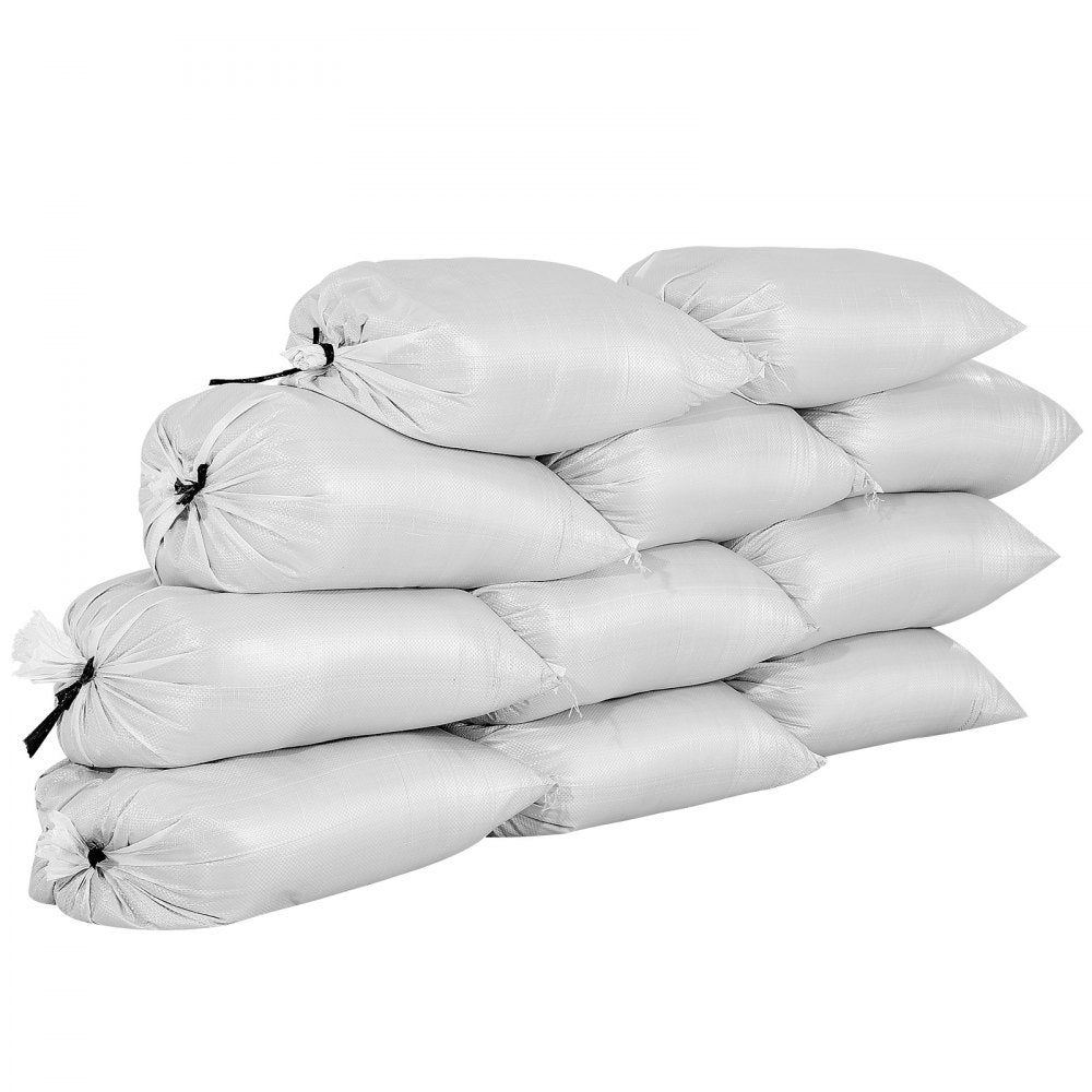 VEVOR Empty Sandbags, 200 Packs 16 x 26 in, Heavy Duty Sand Bags Sacks with Ties, 50lb Capacity Woven Polypropylene Sandbags, Tear-Resistant & UV-Resistant Sand Bags for Flood Protection Barrier
