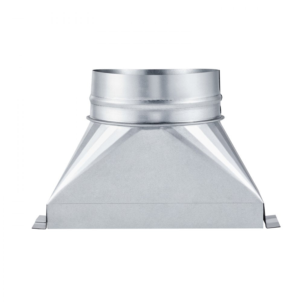 VEVOR Duct Boot, 3-1/4 x 10 x 6 inch Duct End Boot, Galvanized to Round Transition Galvanized Floor Register Tool for Center Ventilation & HVAC System, Easy Installation,Silver (6 in Round Pipe)