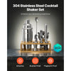 VEVOR Cocktail Shaker Set, 10-Piece Stainless Steel Bar Tools with Bamboo Stand, Martini Bartender Kit Accessories | Mixer Spoon, Muddler, Jigger, Strainer, Liquor Pourers, Ice Tong, Corkscrew, Silver