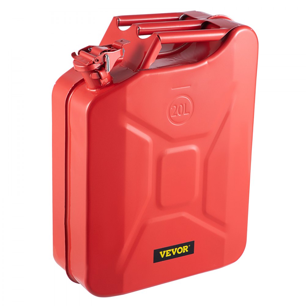 VEVOR Jerry Fuel Can, 5.3 Gallon / 20 L Portable Jerry Gas Can with Flexible Spout System, Rustproof ＆ Heat-resistant Steel Fuel Tank for Cars Trucks Equipment, Red