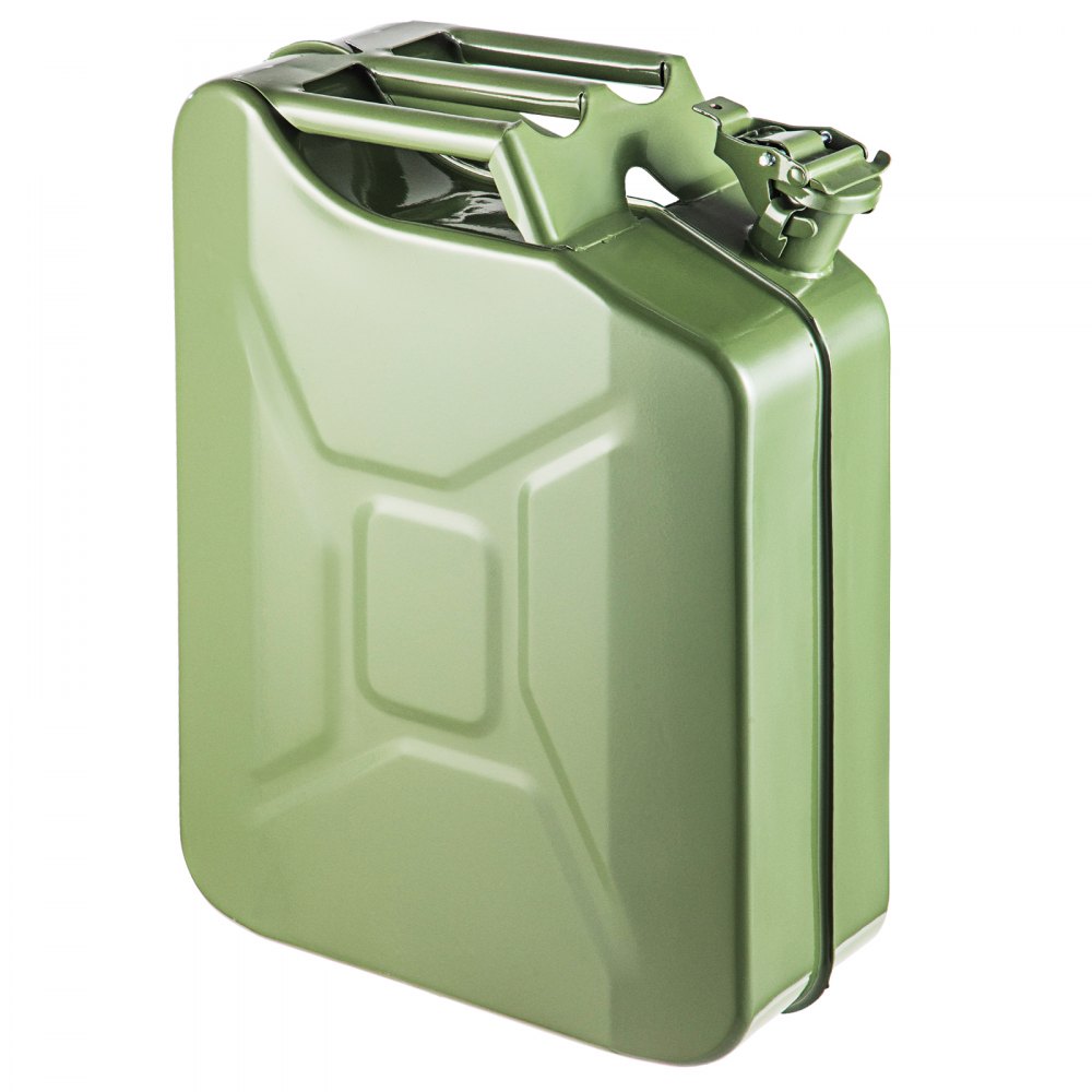VEVOR Jerry Fuel Can, 5.3 Gallon / 20 L Portable Jerry Gas Can with Flexible Spout System, Rustproof ＆ Heat-resistant Steel Fuel Tank for Cars Trucks Equipment, Green