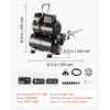 VEVOR Airbrush Kit, 1/6 HP, Air Brush Kit with Air Compressor and Tank, 3 Dual-Action Professional Airbrushes with 3 Tips, Hose, Acrylic Paint, 2 Fans, for Cake Decorating, Model Painting, Nail Art