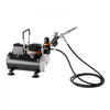 VEVOR Airbrush Kit, 1/6 HP, Air Brush Kit with Air Compressor, 1 Dual-Action Professional Airbrush with 3 Tips, Hose, Holder, Cleaning Set, Low Noise, for Cake Decorating, Model Painting, Nail Art