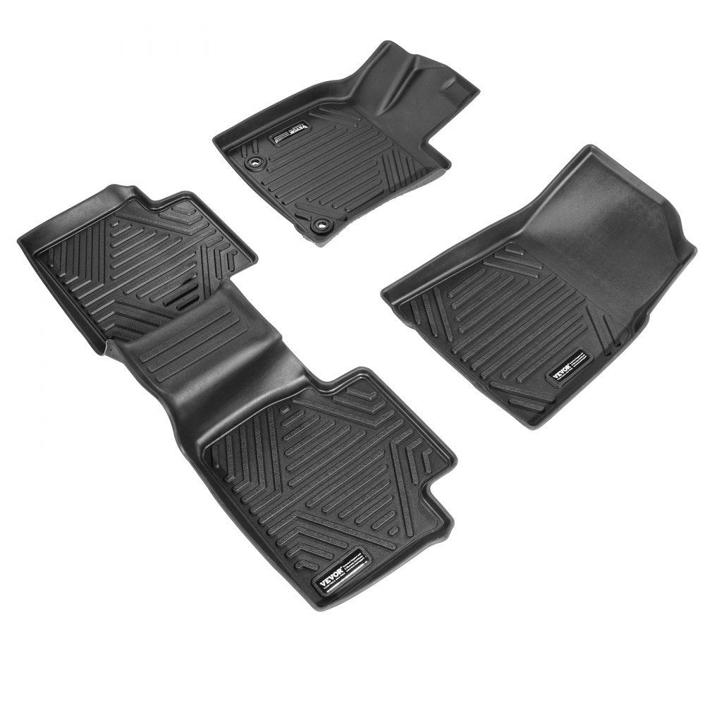 VEVOR Automotive Floor Mats, Fits for Toyota Camry 2018-2024, 3 pcs Front and 2nd Row Liners, All Weather Custom Fit TPE Vehicle Floor Mats, Easy to Clean and Secure Floor Liners for SUV, Black