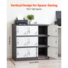 VEVOR 9 Doors Metal Locker Lockable Steel Storage Cabinet 66 lbs Load Gray, for Office School Gym, 2 Keys for Each Door, 3 Tiers Employee Lockers with Metal Hinges, Easy Assembly, 35.4 x 17.7 x 37 in