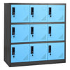 VEVOR 9 Doors Metal Locker, Lockable Steel Storage Cabinet, 66 lbs Loading Capacity, 2 Keys for Each Door, 3 Tiers Employee Lockers for Office, School, Gym, Easy Assembly, 35.4 x 17.7 x 37 in, Black