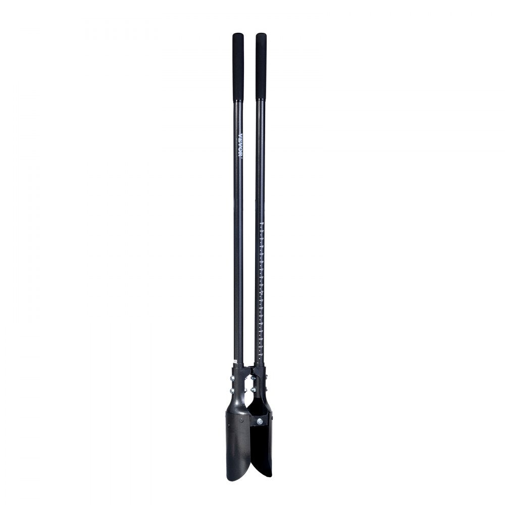 VEVOR Post Hole Digger, Heavy Duty Post Hole Digger with Carbon Steel Handle, Manual Hole Digger with Scale Markings and Metal Blade, Post Hole Digger Tool for Digging Gardening Outdoors, 57.5-Inch