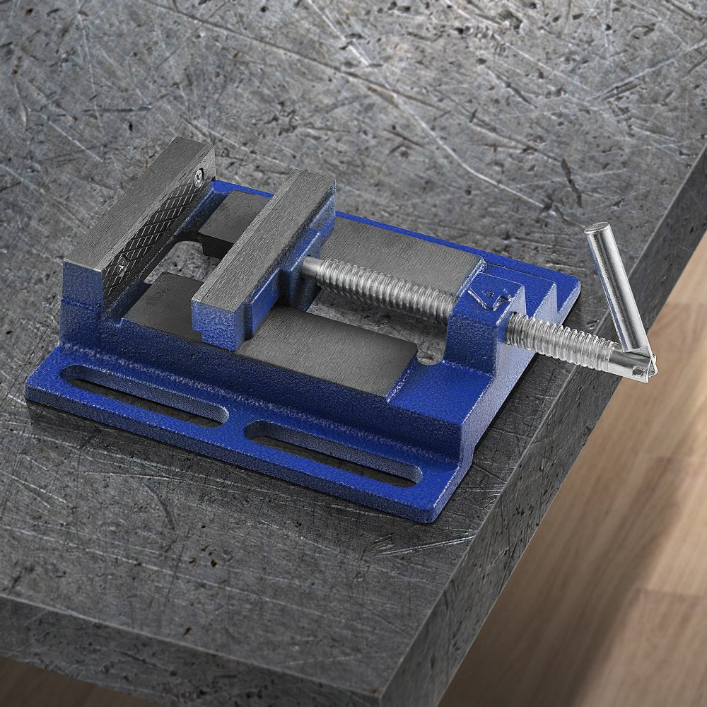 VEVOR Drill Clamp, 4" Sturdy Workshop Vise, Compact Bench Clamp for Drilling, 6.6" Width, 4.33" Opening, Ideal for Milling, Woodworking, Equipment Upkeep