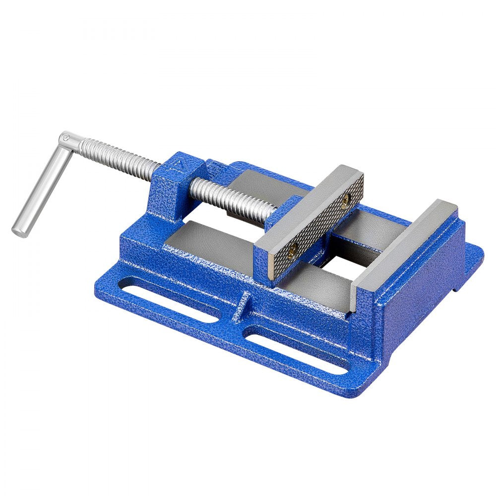 VEVOR Drill Press Vise, 6 Inch Jaw Width, Portable Bench Vise, Slotted Base for Easy Installation, Durable Cast Iron Construction, Workbench Vice, for Woodworking, Metalworking, Drilling, and Cutting
