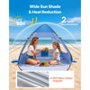 VEVOR Beach Tent Sun Shelter for 2 Person, UPF 50+ Protection, Portable Sun Shade Canopy with Carrying Bag & Sand Pockets, Lightweight and Easy Setup Beach Umbrella for Camping Fishing Outdoor Picnic