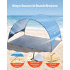VEVOR Beach Tent Sun Shelter for 4 Person, UPF 50+ Protection, Portable Sun Shade Canopy with Carrying Bag & Ground Stakes, Lightweight and Easy Setup Beach Umbrella for Camping Fishing Outdoor Picnic