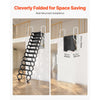 VEVOR space-saving wall-mounted attic ladder folded size illustration