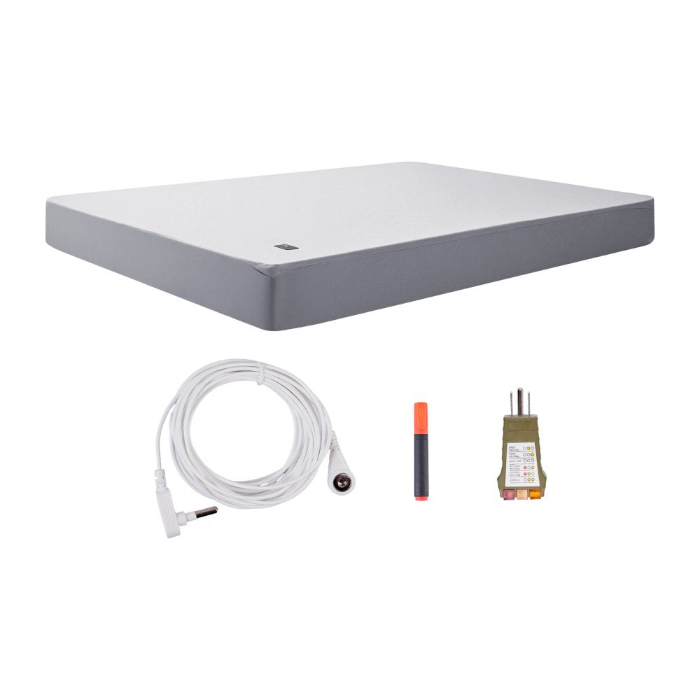 VEVOR Grounding Sheets, King Size, 90% Cotton + 10% Pure Silver Fiber, Earth Grounded Fitted Bed Sheets, with Grounding Cord & Tester, for Improved Sleep & Wellness (Gray, King - 78 x 80 x 15 in)