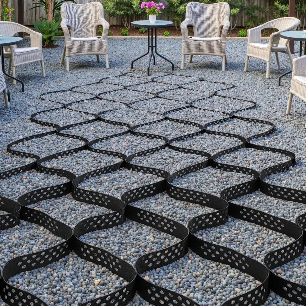 VEVOR Gravel Grid, 2 Inch Depth, 16.4 x 6.5 FT / 5000 x 1980 mm, 1880 LBS Per Sq ft Grass Ground Retainer, Permeable Geo Grids Driveway Stabilization, for Garden, Patio, Walkway, RV Parking Slopes