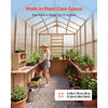VEVOR Wooden Greenhouse 6'x12' Fir Wood Walk-In Greenhouse Kit with Pergola, for Outdoor Garden Backyard, Heavy Duty Green House with Polycarbonate Panels, Foldable Shelves, Tool Rails & Lockable Door
