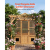 VEVOR Wooden Greenhouse 6'x8' Fir Wood Walk-In Greenhouse Kit with Pergola, for Outdoor Garden Backyard, Heavy Duty Green House with Polycarbonate Panels, Foldable Shelves, Tool Rails & Lockable Door