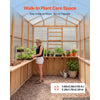VEVOR Wooden Greenhouse 6'x8' Fir Wood Walk-In Greenhouse Kit with Pergola, for Outdoor Garden Backyard, Heavy Duty Green House with Polycarbonate Panels, Foldable Shelves, Tool Rails & Lockable Door