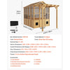 VEVOR Wooden Greenhouse 6'x8' Fir Wood Walk-In Greenhouse Kit with Pergola, for Outdoor Garden Backyard, Heavy Duty Green House with Polycarbonate Panels, Foldable Shelves, Tool Rails & Lockable Door
