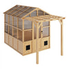 VEVOR Wooden Greenhouse 6'x8' Fir Wood Walk-In Greenhouse Kit with Pergola, for Outdoor Garden Backyard, Heavy Duty Green House with Polycarbonate Panels, Foldable Shelves, Tool Rails & Lockable Door