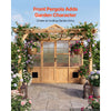 VEVOR Wooden Greenhouse 8'x14' Fir Wood Walk-In Greenhouse Kit with Pergola, for Outdoor Garden Backyard, Heavy Duty Green House with Polycarbonate Panels, Foldable Shelves, Tool Rails & Lockable Door