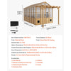 VEVOR Wooden Greenhouse 8'x14' Fir Wood Walk-In Greenhouse Kit with Pergola, for Outdoor Garden Backyard, Heavy Duty Green House with Polycarbonate Panels, Foldable Shelves, Tool Rails & Lockable Door