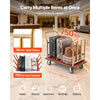 VEVOR Hotel Luggage Cart, 750 lbs Heavy Duty Bellman Cart with Stainless Steel Frame, 6 in Rubber Wheels, Red Carpeted Deck, Commercial Luggage Carrier Rolling Trolley for Hotels, Resorts, Gold